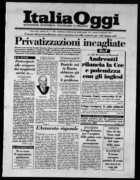 Italia oggi : quotidiano di economia finanza e politica